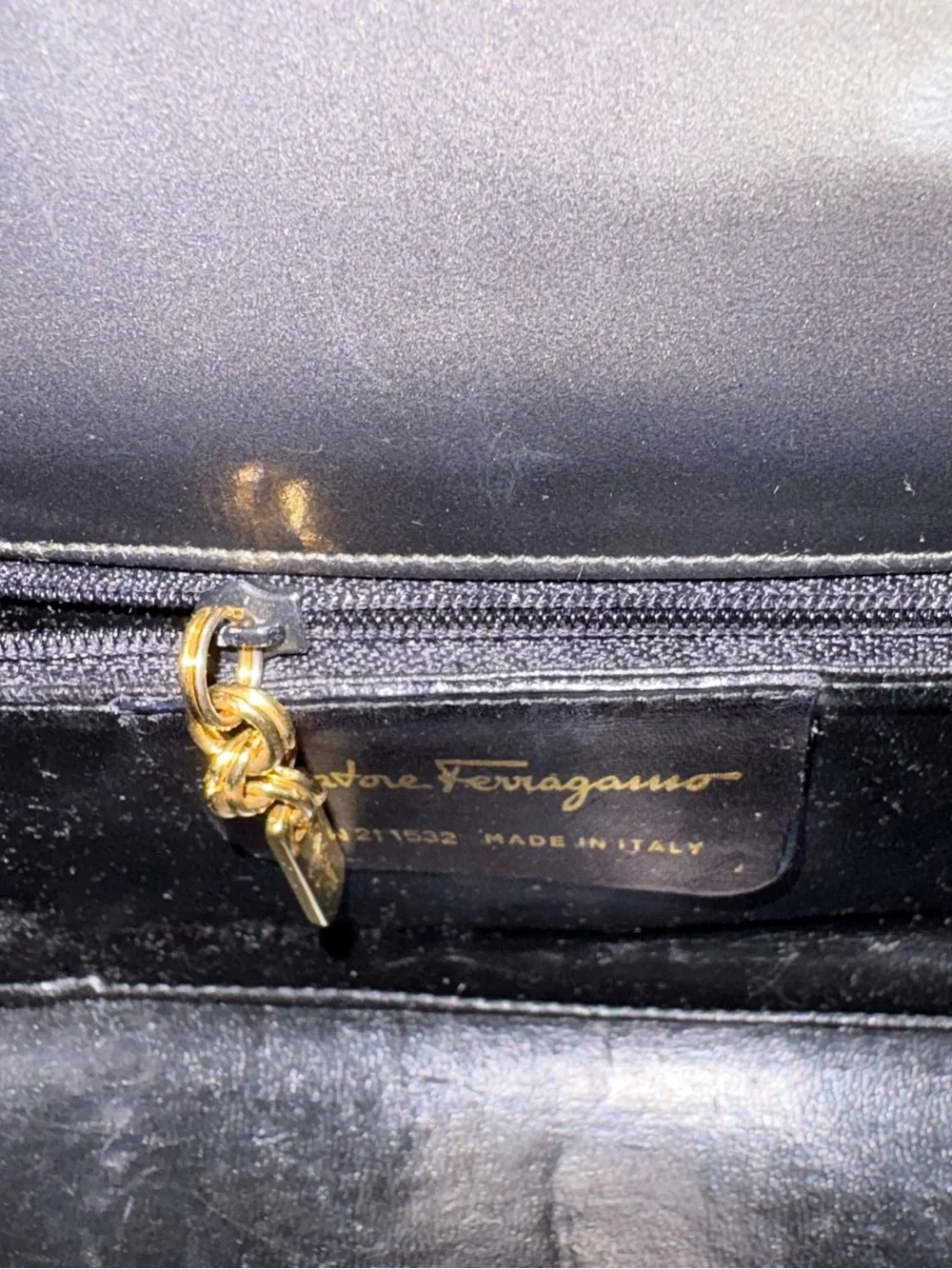 Ferragamo Vintage Metallic Silver Leather Crossbody Bag